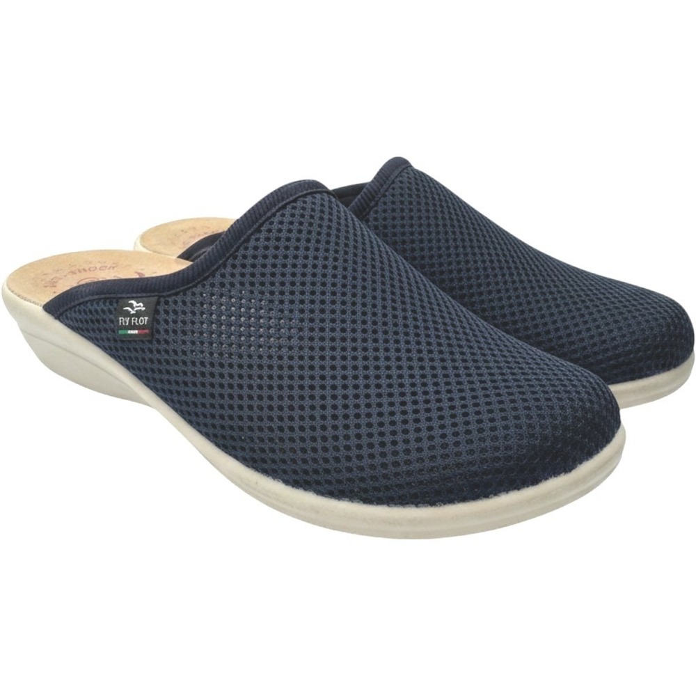 Fly Flot Navy Blue Mesh Anatomic Clogs Italy Mules Size 38 EU 7.5 US